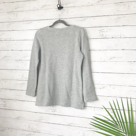 NWT Crown & Ivy Grey Sweater w/ Silver Sequins SP - Picture 2 of 6